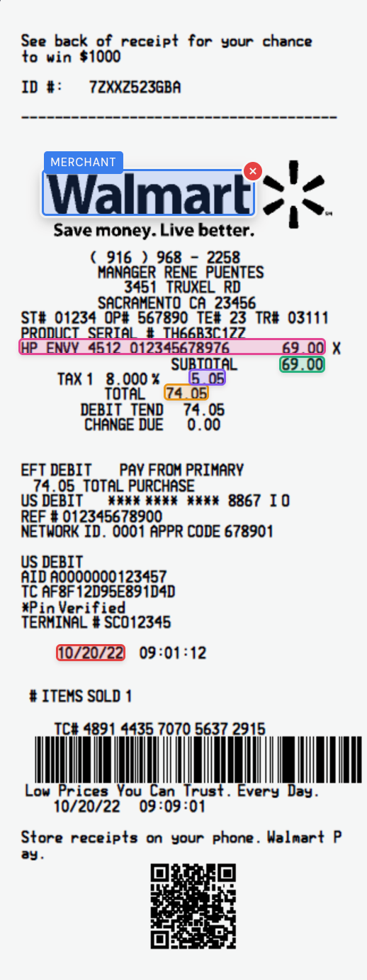 Personal document extraction example